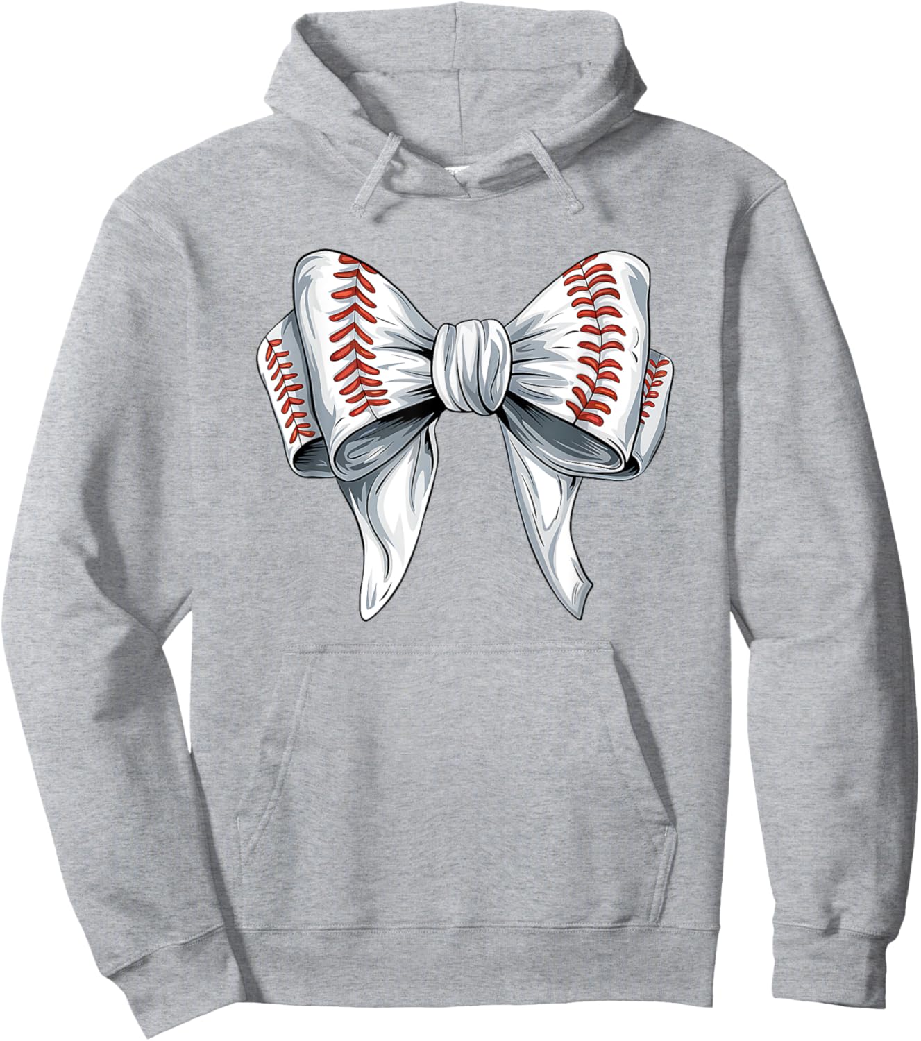 Baseball Coquette Bow Woman Girls Baseball Mom Fun Hoodie - Hoodie | Ash