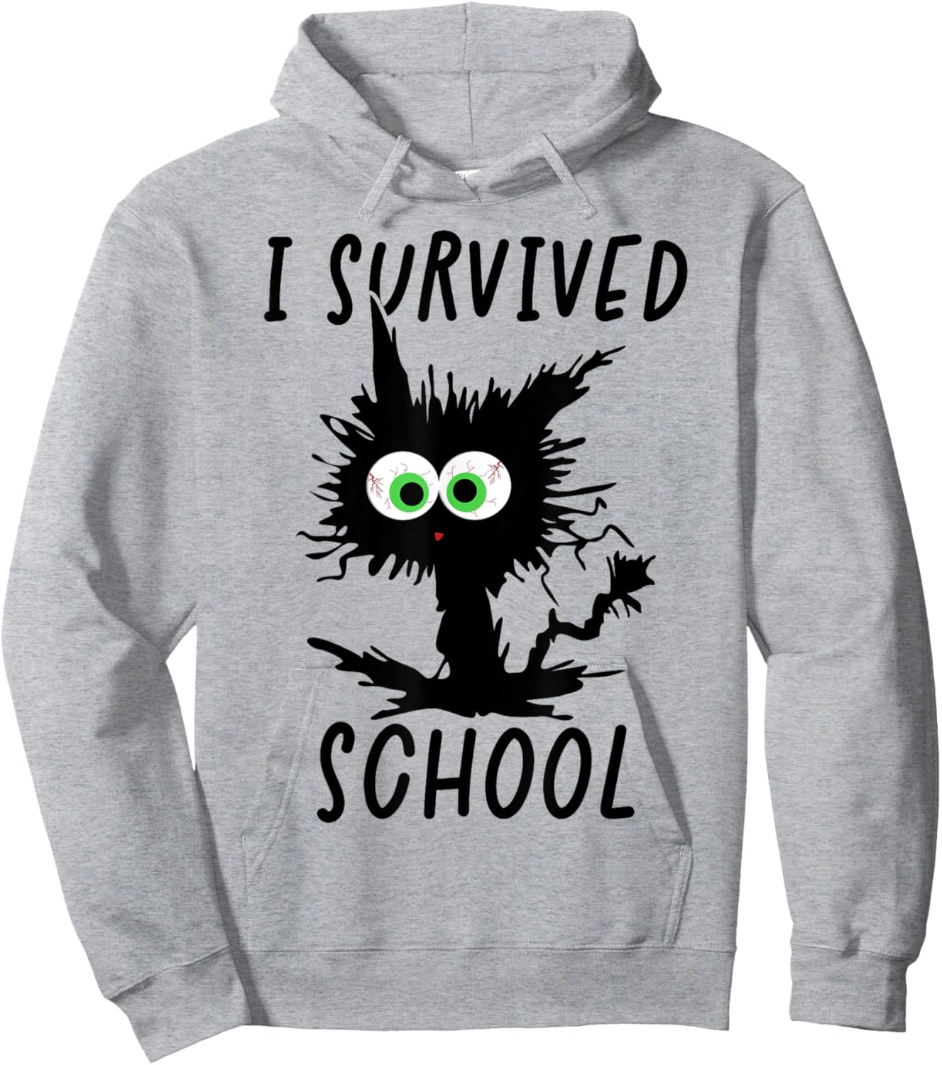 I Survived School Cat Happy Last Day Of School Men Women Kids Hoodie - Hoodie | Ash