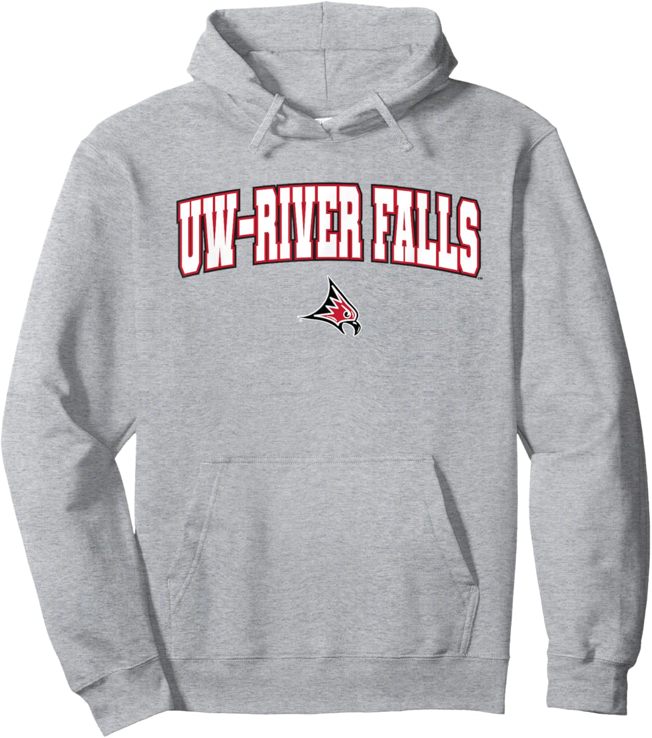 UW-River Falls UWRF Falcons Arch Logo Hoodie - Hoodie | Ash