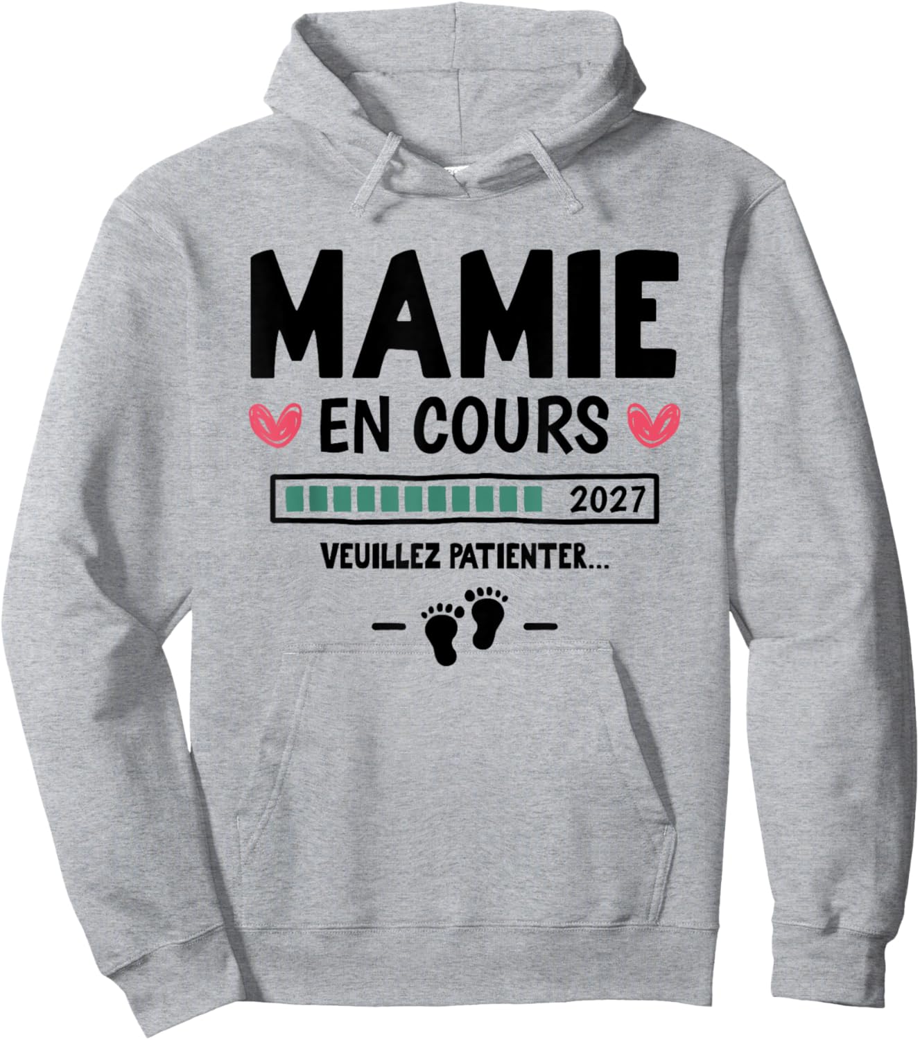 Annonce Grossesse Futur Grand Parent - Mamie en Cours 2027 Hoodie - Hoodie | Ash