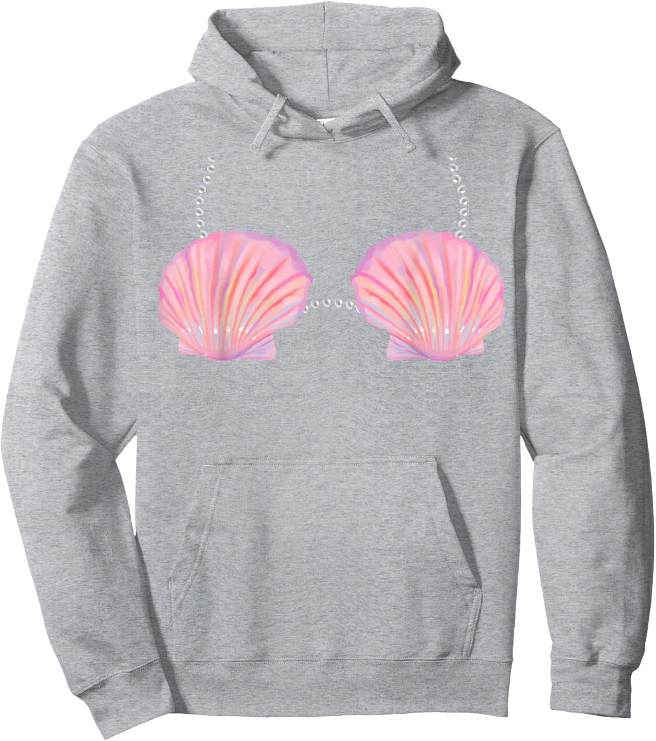 Mermaid Bra Lazy Halloween Costume Hoodie - Hoodie | Ash