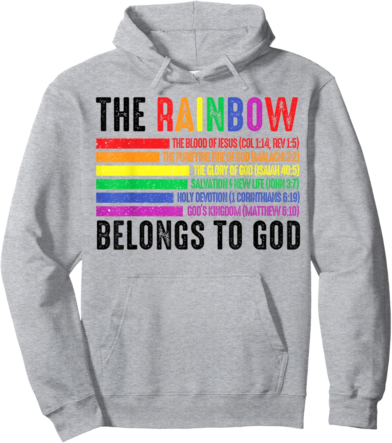 The Rainbow Belongs To God Hoodie - Hoodie | Ash