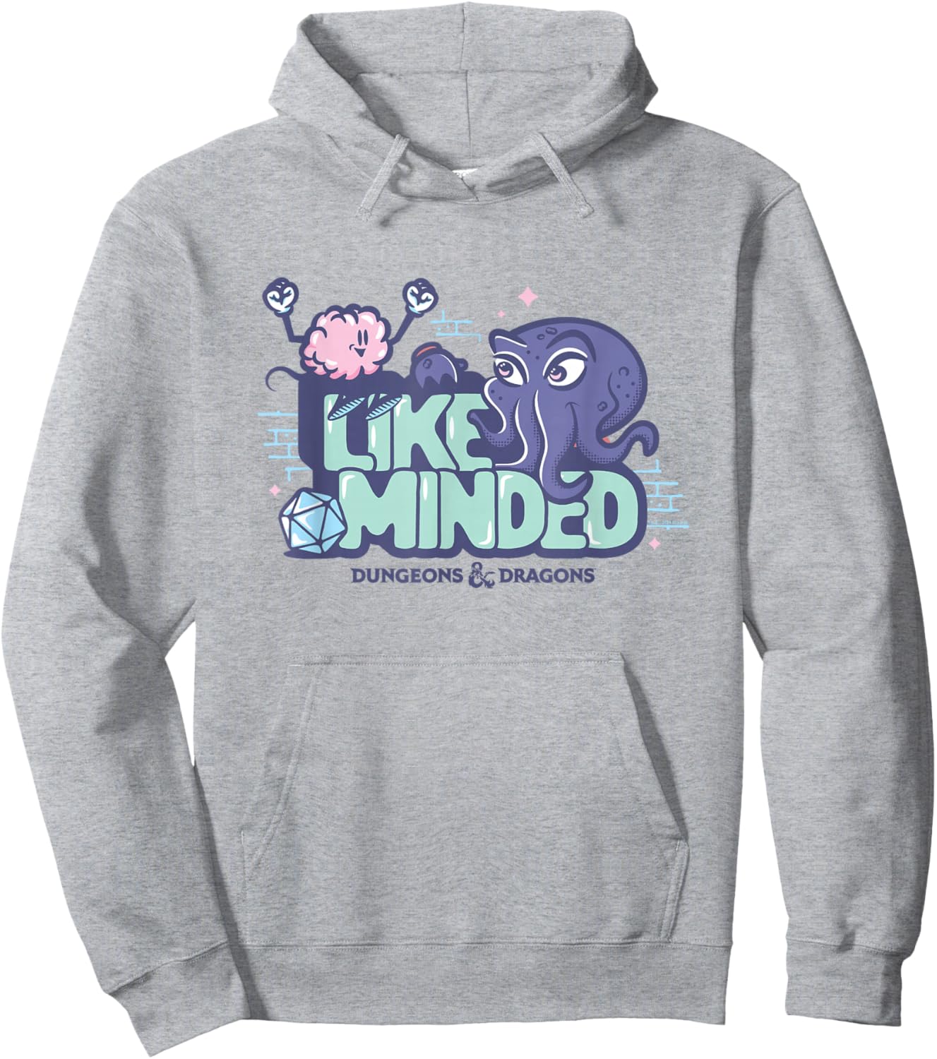 Dungeons & Dragons Like Minded Cute Brain & Mind Flayer Hoodie - Hoodie | Ash