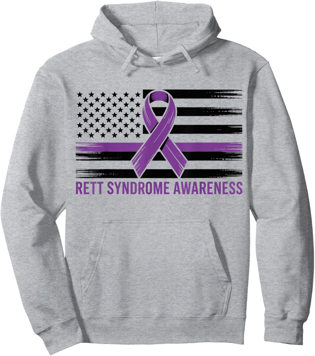 Rett Syndrome Awareness with Purple Ribbon Women Kid Hoodie - Hoodie | Ash