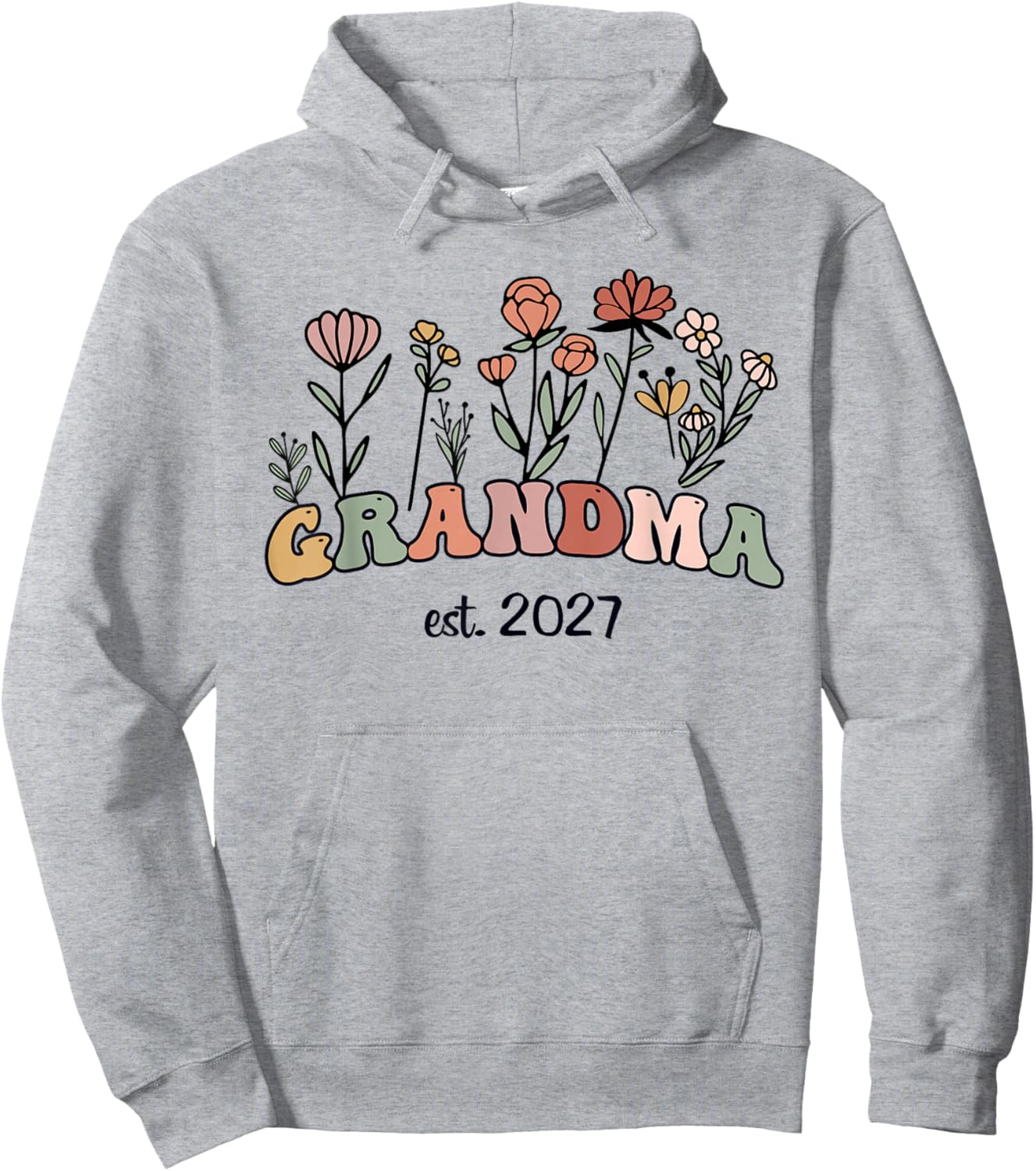 Promoted to Grandma Est 2027 New Grandma Women Grandmother Hoodie - Hoodie | Ash