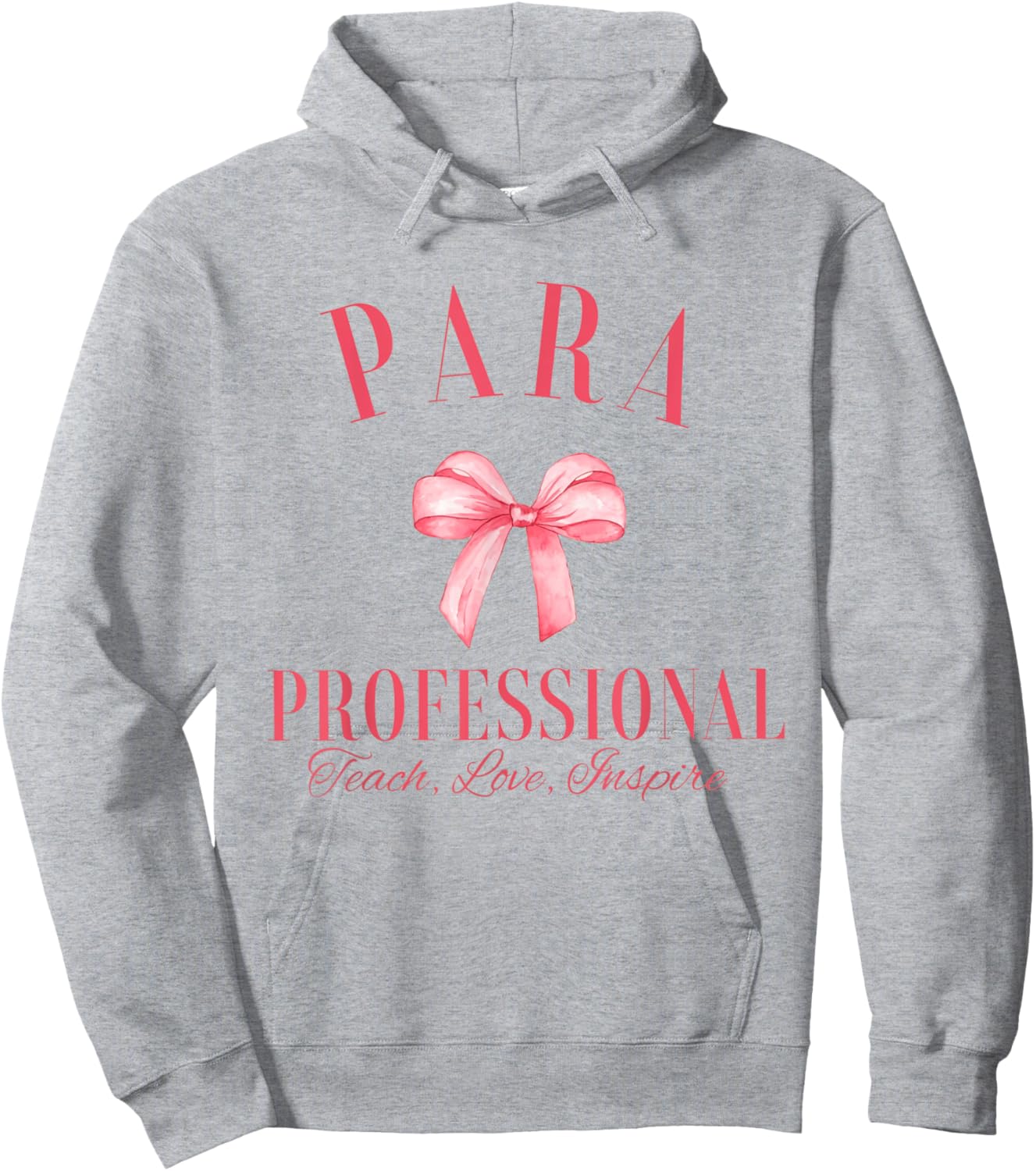 Coquette Bow Paraprofessional School Para Squad Teacher Aide Women Girls Kids Hoodie - Hoodie | Ash