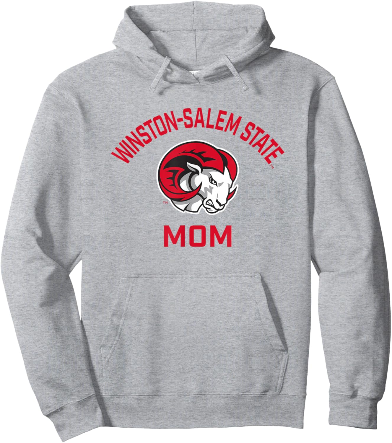Winston-Salem State University WSSU Rams Arched Mom Hoodie - Hoodie | Ash