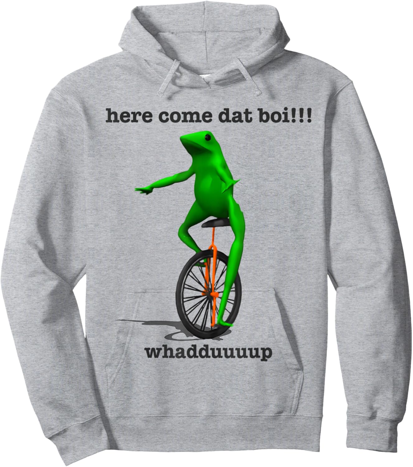 Dat Boi Waddup Meme Reset Funny Frog Riding Unicycle Hoodie - Hoodie | Ash