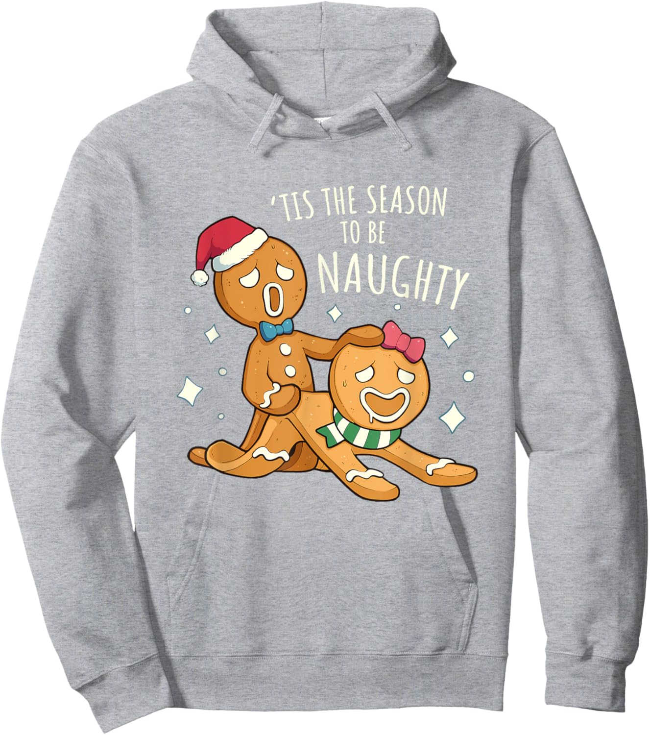 Funny Rude Xmas Shirt Bonking Gingerbread Naughty Christmas Hoodie - Hoodie | Ash