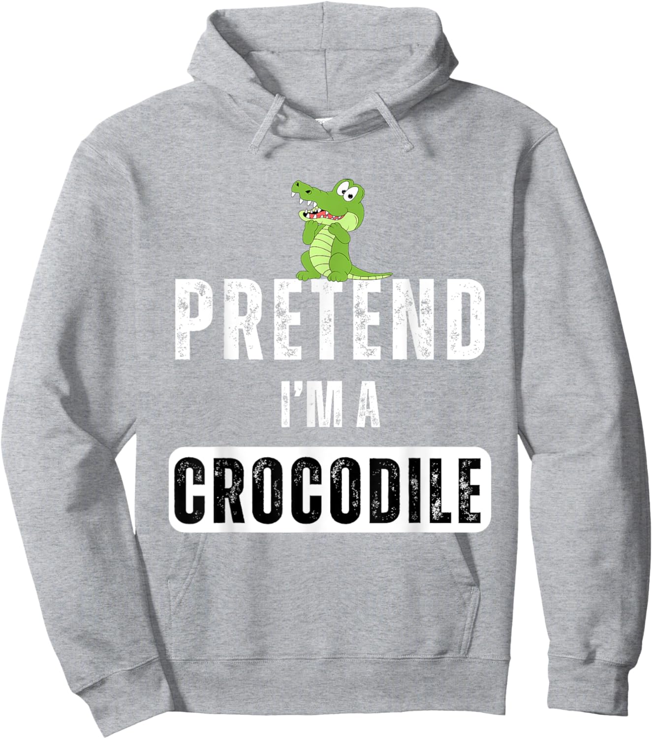 Pretend I'm a Crocodile Lazy Halloween Easy Costume Hoodie - Hoodie | Ash