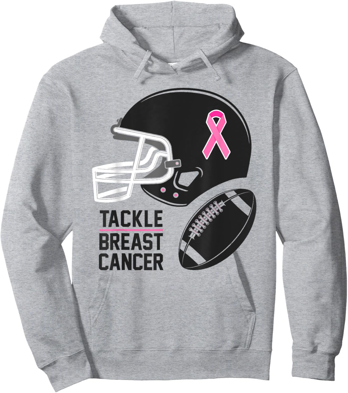 Tackle Breast Cancer Shirt Football Breast Cancer Awareness Hoodie - Hoodie | Ash