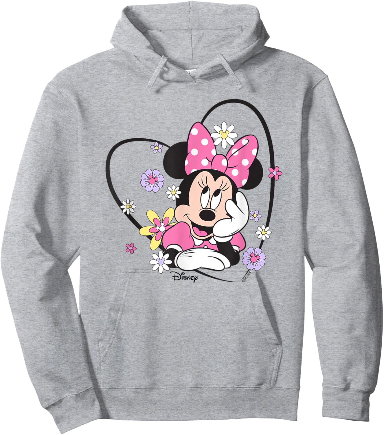 Disney Minnie Mouse Pastel Floral Spring Hoodie - Hoodie | Ash