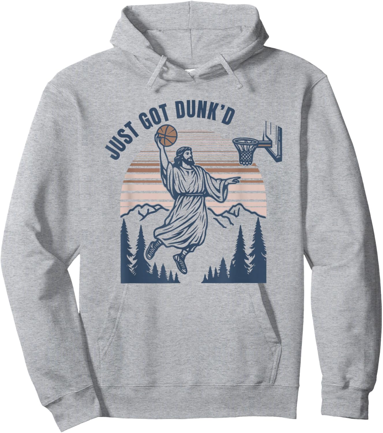 Just Got Dunked, Funny Jesus Basketball Hoodie - Hoodie | Ash