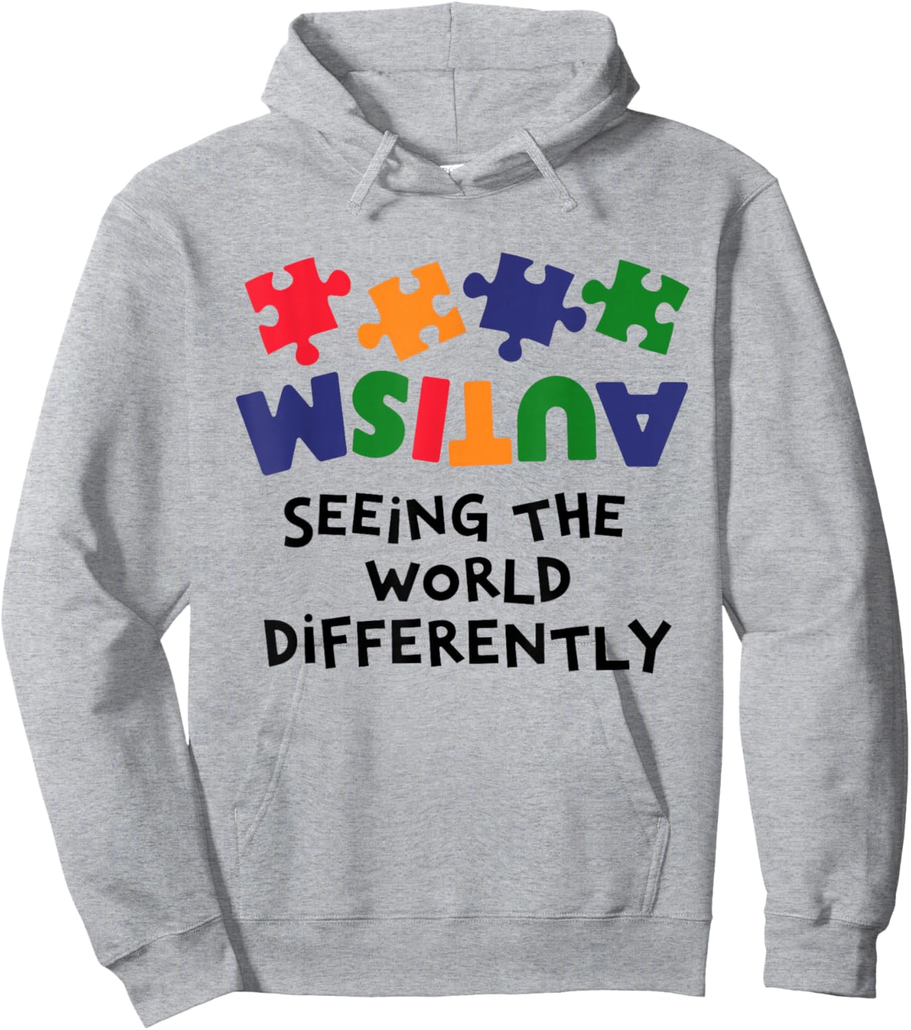 Autism Seeing The World Differently Autism Awareness Month Hoodie - Hoodie | Ash
