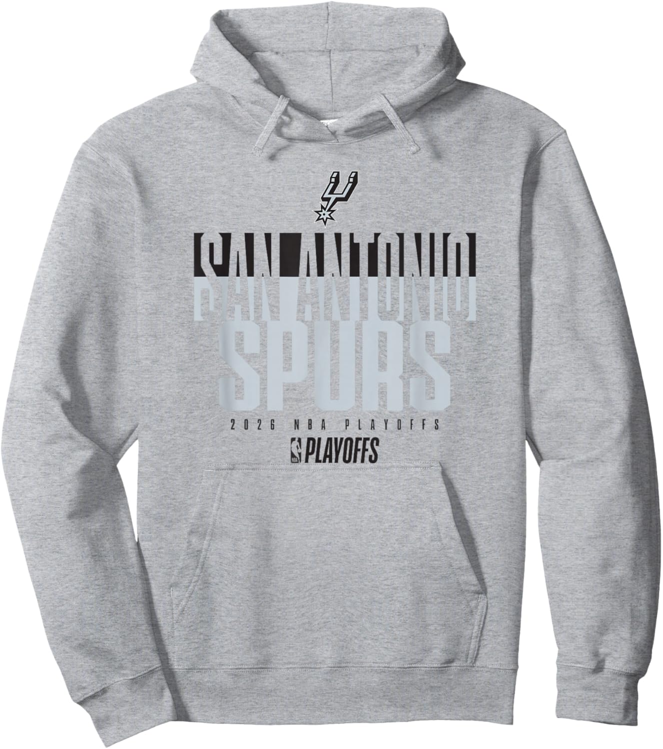 NBA Officiel 2026 Playoffs San Antonio Spurs empilés Hoodie - Hoodie | Ash