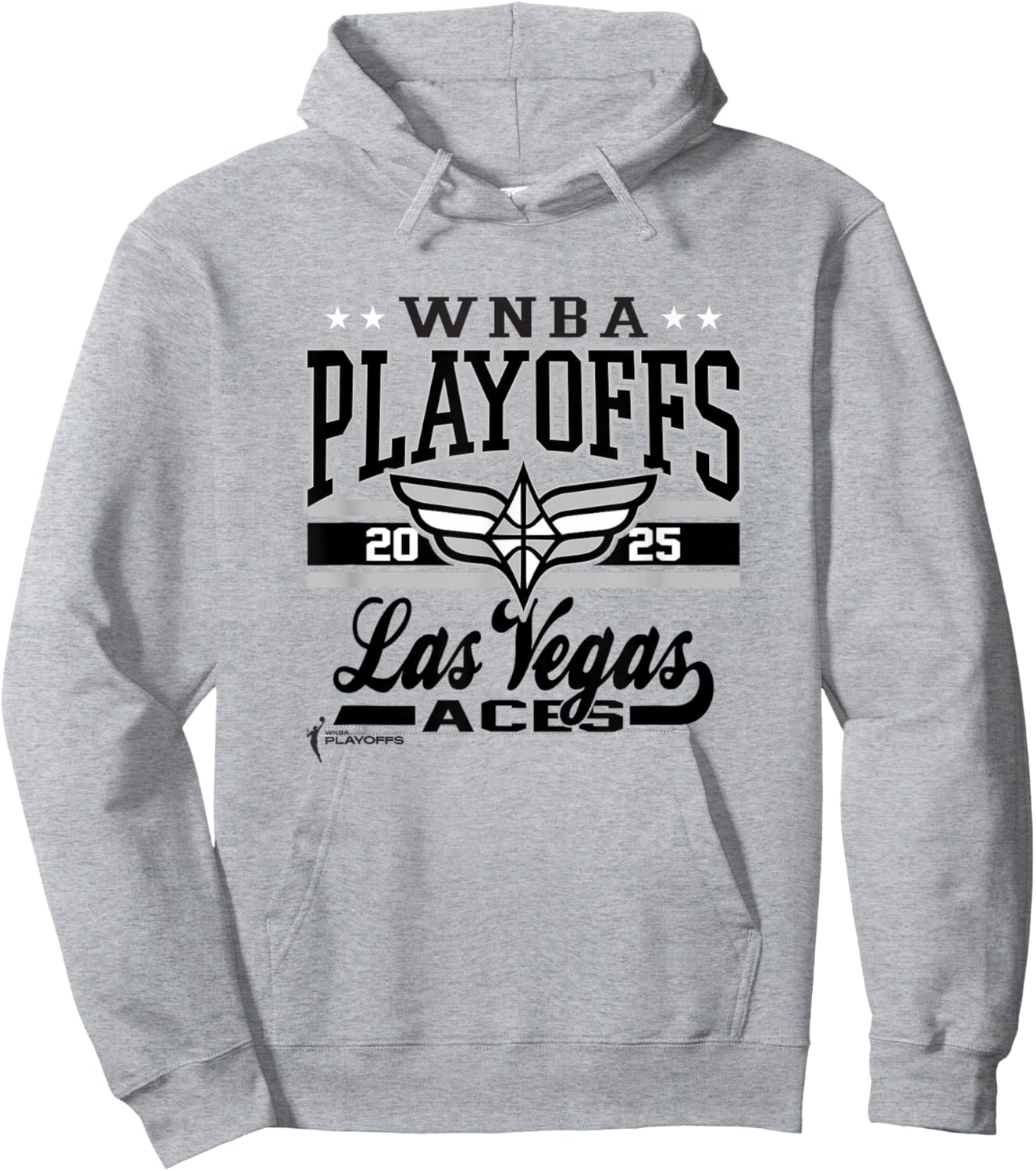 WNBA Official Las Vegas Aces 2025 Playoffs Time for Action Hoodie - Hoodie | Ash