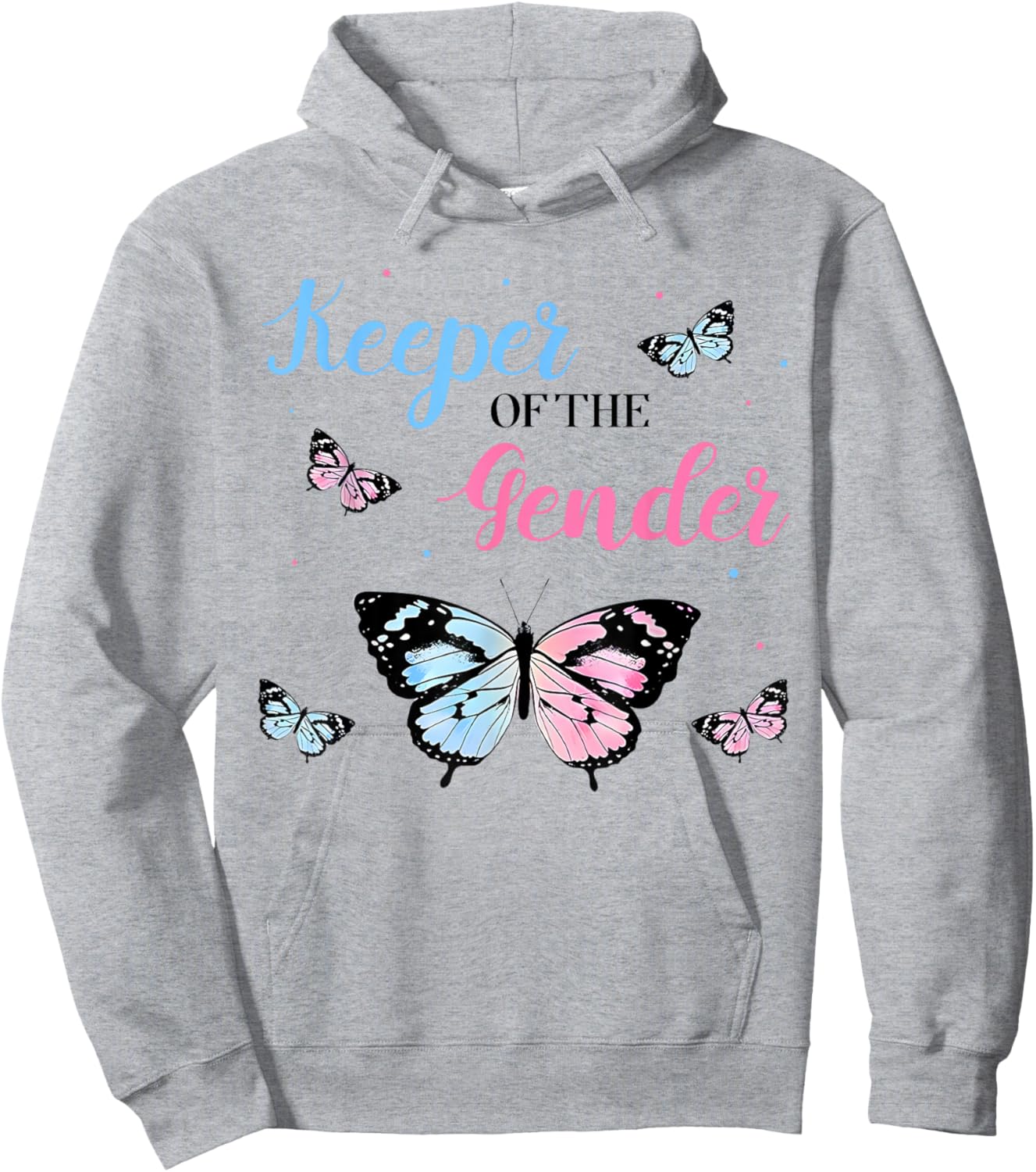 Gender Reveal Party Keeper Of The Gender Butterfly Family Hoodie - Hoodie | Ash