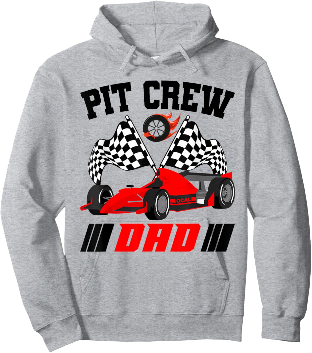 Dad Pit Crew Race Birthday Party Racing Matching Family Hoodie - Hoodie | Ash