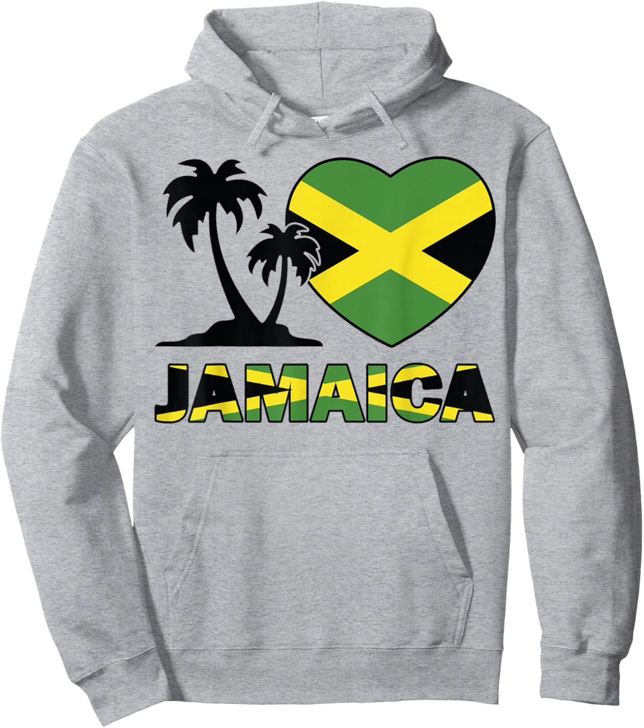 Women Jamaica-Shirt Jamaican Flag Men Kids Girl Heart I Love Hoodie - Hoodie | Ash