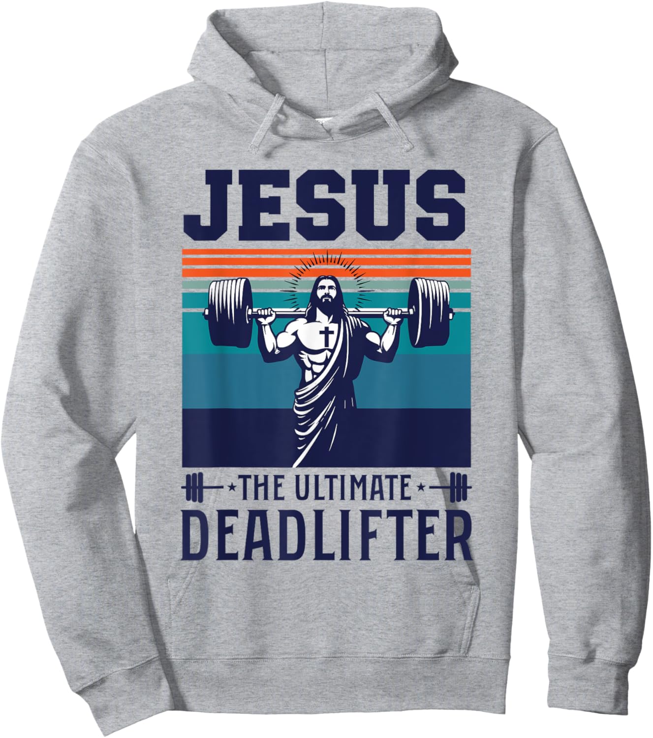 Fitness Funny Vintage Jesus The Ultimate Deadlifter Hoodie - Hoodie | Ash