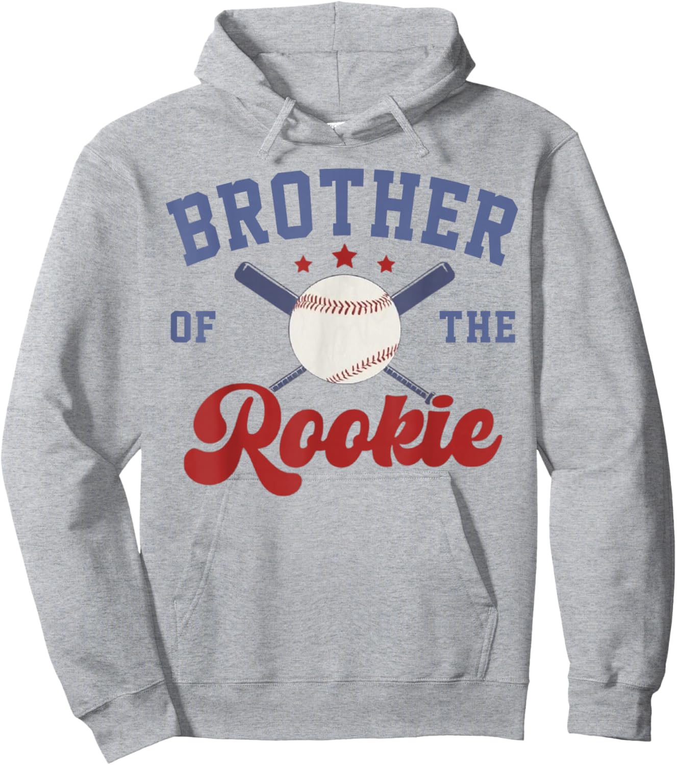 Brother of Rookie 1st Birthday Baseball Boy Family Matching Hoodie - Hoodie | Ash