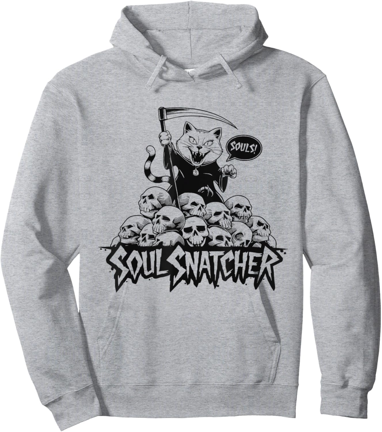 Soul Snatcher Cat Collects Souls Halloween Men Women Hoodie - Hoodie | Ash