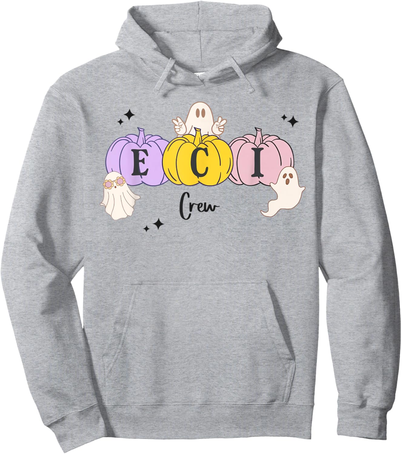 ECI Speech Therapy SLP Pumpkins Ghosts Speech Autumn Fall Hoodie - Hoodie | Ash