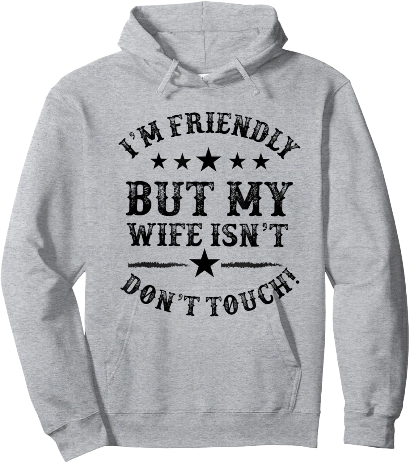 with German Text "Ich Bin Freundlich, Aber Meine Frau ist Nicht Fass keinen lustigen Ehemann [German Langu Hoodie - Hoodie | Ash