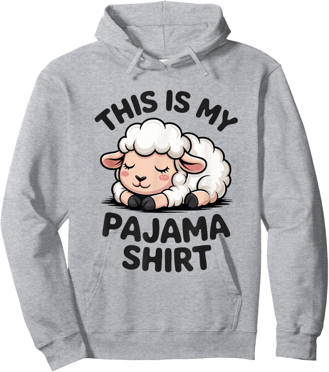 Sleeping Lamb Pajama Cute Bedtime Animal Hoodie - Hoodie | Ash