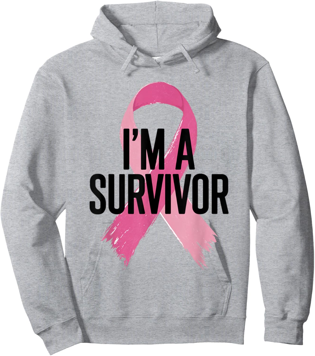 Survivor Pink Ribbon Breast Cancer Awareness Hoodie - Hoodie | Ash