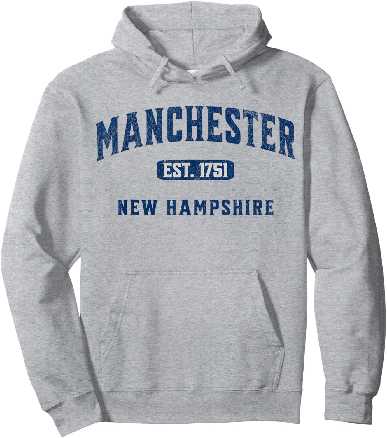 Vintage Athletic NH Souvenir Visit Manchester New Hampshire Hoodie - Hoodie | Ash