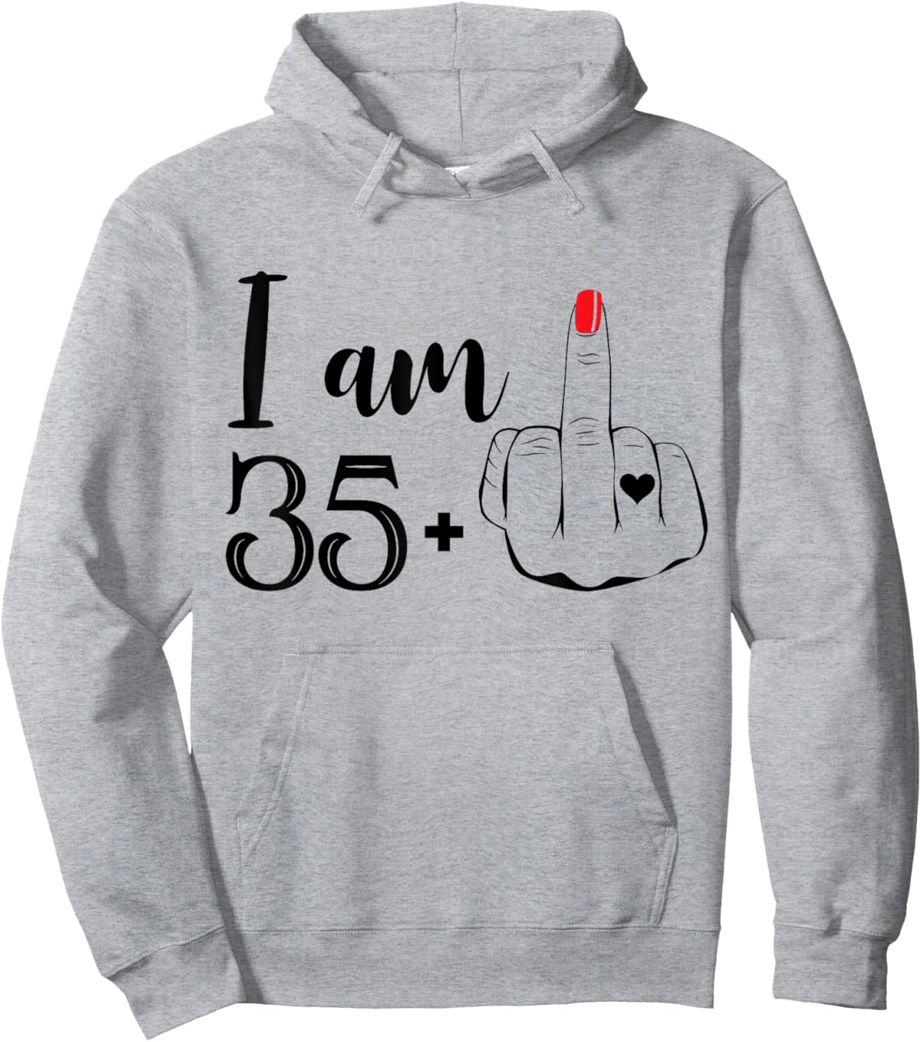 I Am 35 Plus 1 Middle Finger Funny 36th Birthday Women Hoodie - Hoodie | Ash