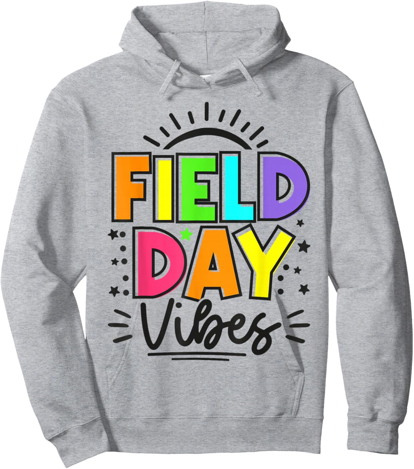 Field Day Vibes Funny for Teacher Kids Happy Field Day 2025 Hoodie - Hoodie | Ash