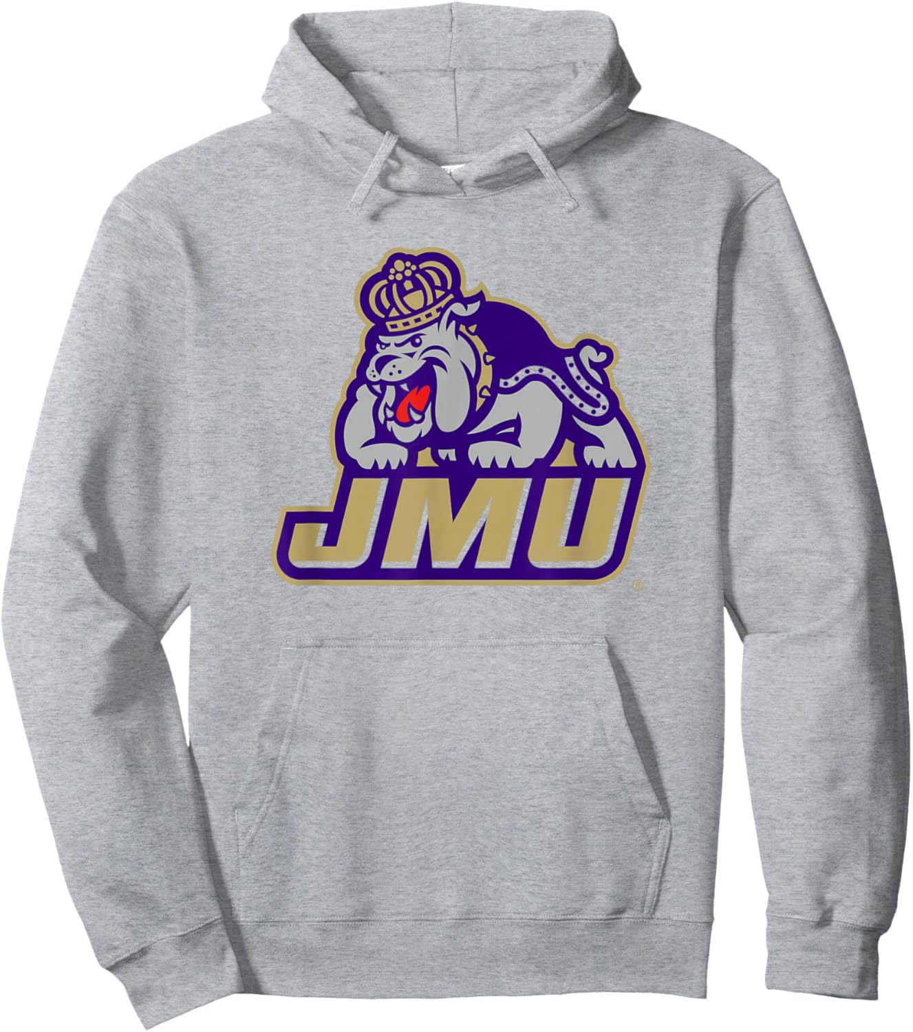 James Madison Dukes Mascot Icon White Officially Licensed Hoodie - Hoodie | Ash