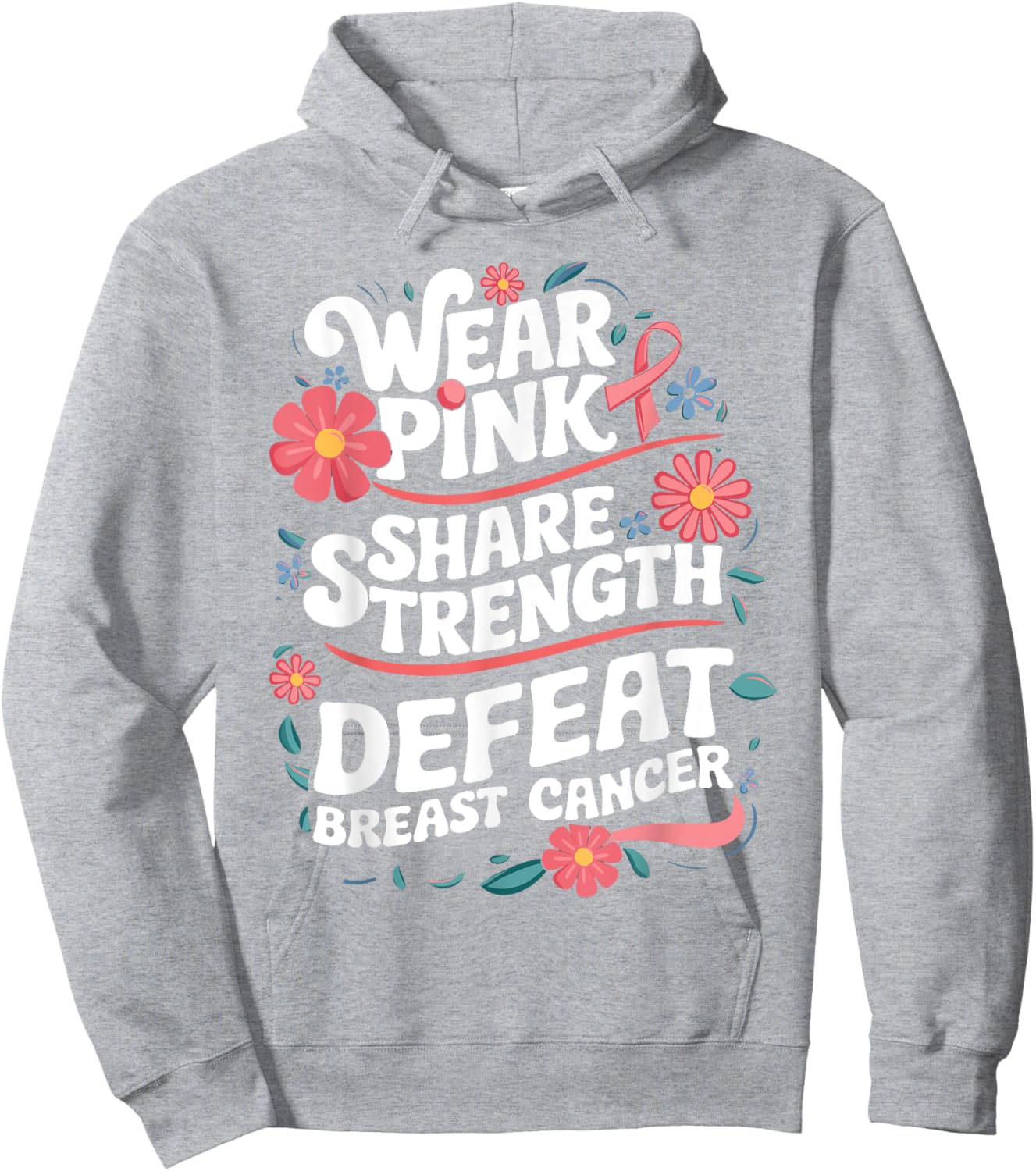 Pink October Wear Pink Defeat Breast Cancer Pink October Hoodie - Hoodie | Ash