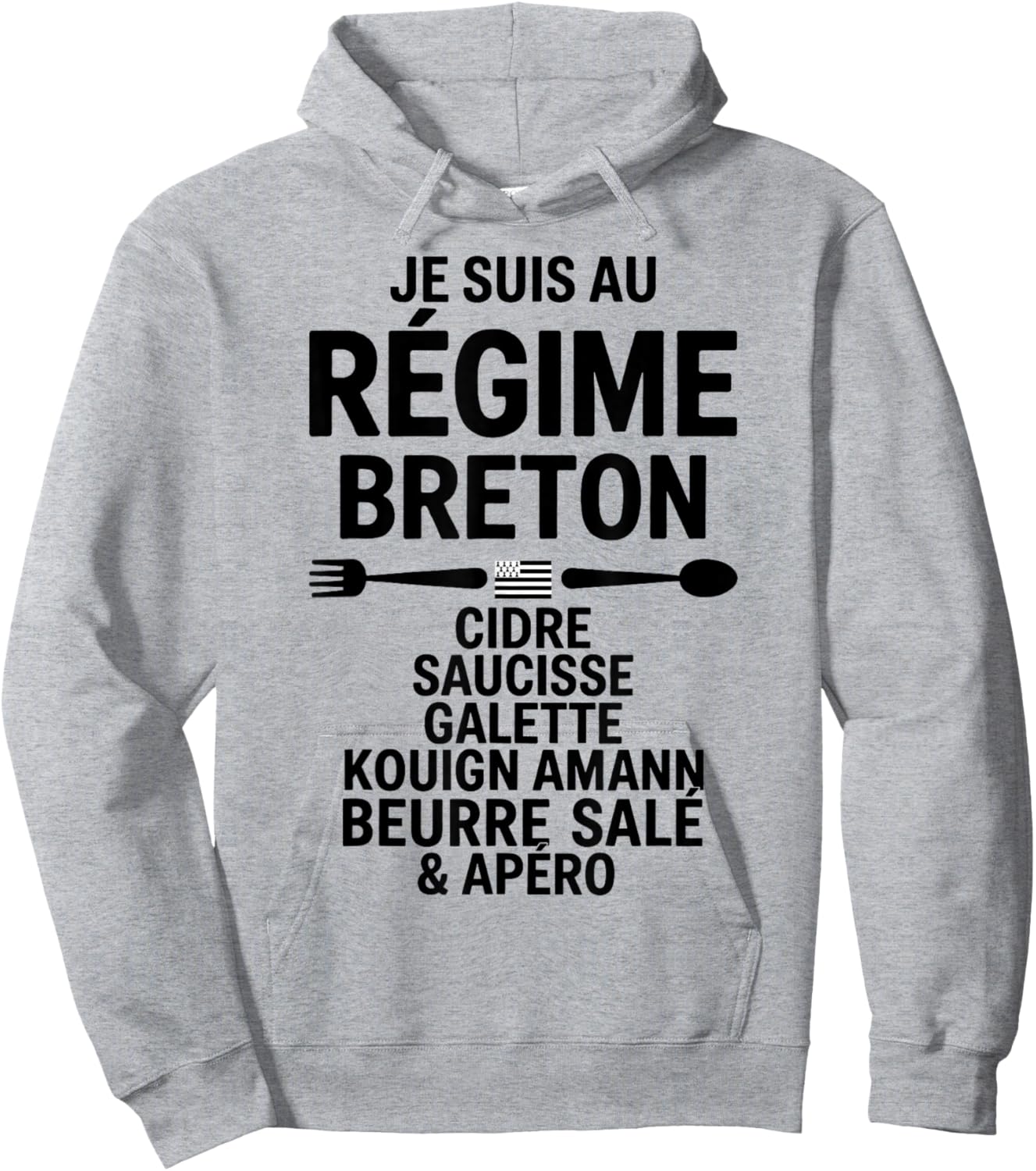 Diet Breton Humour Brittany Cider Sausage Galette Butter Hoodie - Hoodie | Ash