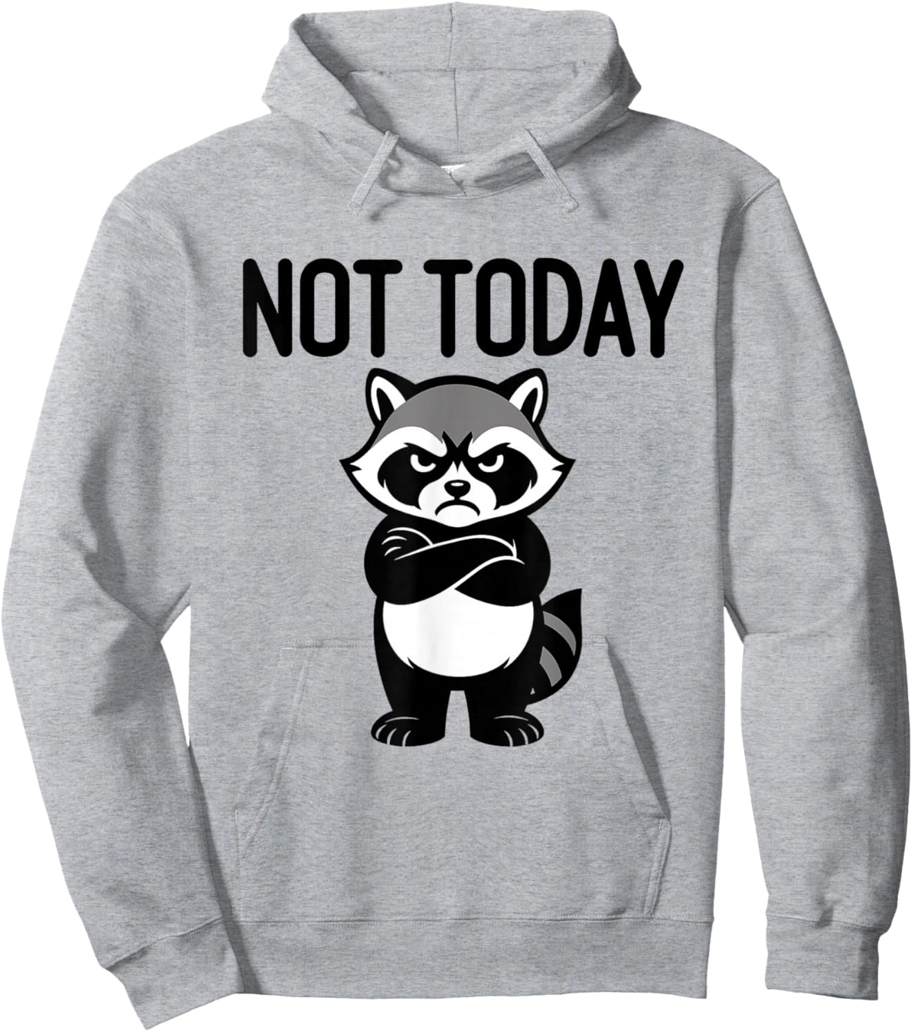 Funny Raccoon Not Today Sarcastic Lazy Trash Panda Meme Hoodie - Hoodie | Ash