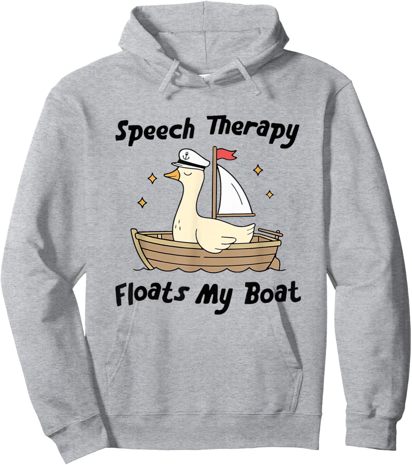 Women Speech Therapy Floats My Boat Funny Silly Goose SLP Hoodie - Hoodie | Ash