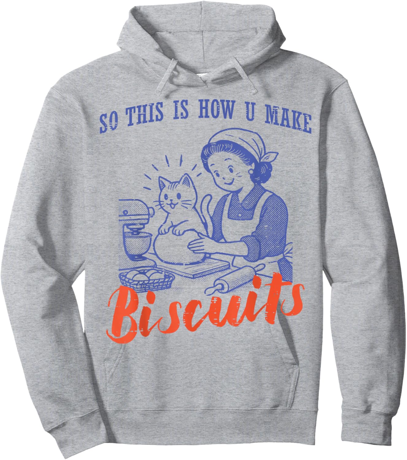 Cat This is How You Make Biscuits Vintage Women Girls Kids Hoodie - Hoodie | Ash