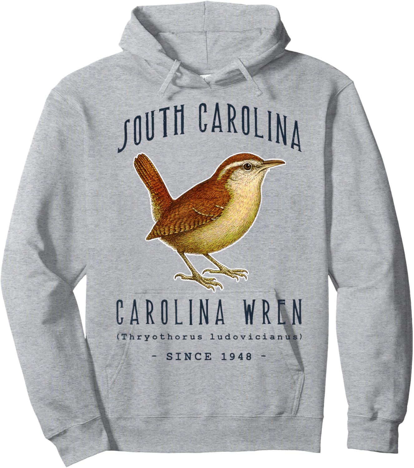 Carolina Wren Bird Hoodie - Hoodie | Ash