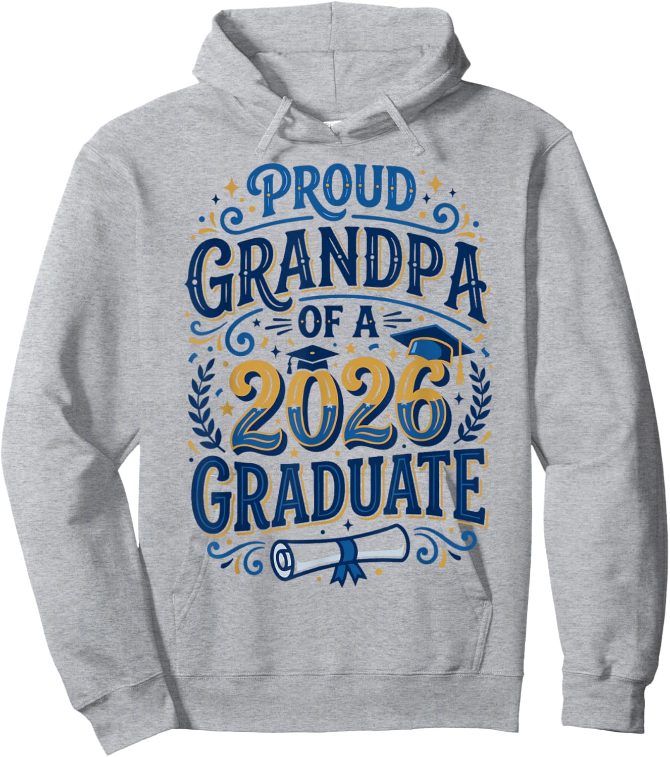 Proud Grandpa of A Class of 2026 Graduate Senior Grad Family Hoodie - Hoodie | Ash