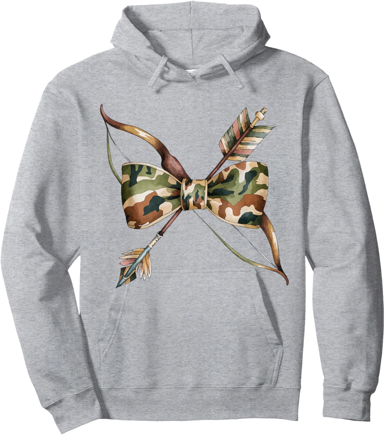 Coquette Camo Bow Camouflage Antlers Hunting Duck Women Girl Hoodie - Hoodie | Ash