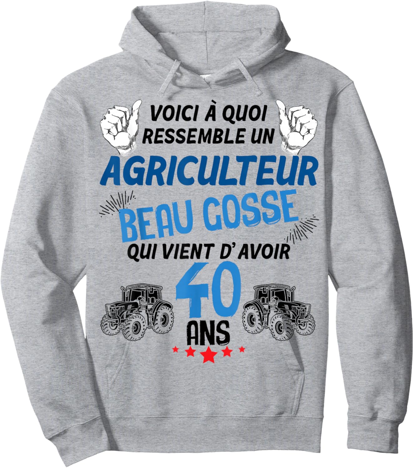 Farmer 40 Years Old Handsome Kid And Class Driving Tractor Hoodie - Hoodie | Ash