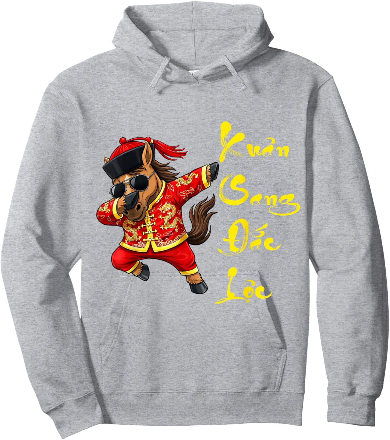 Vietnamese New Year Decorations 2026 for Kids, Men and Women Hoodie - Hoodie | Ash