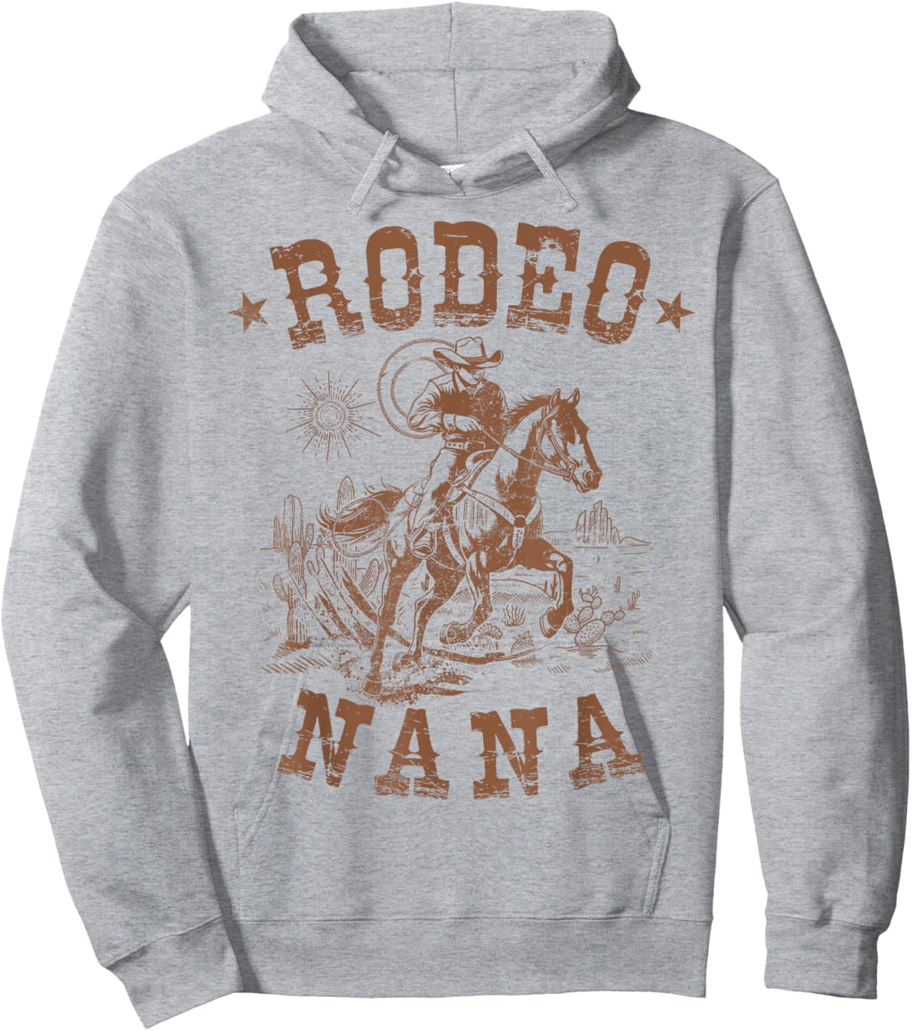 Rodeo Nana Western Cowboy Family Matching Mother's Day Hoodie - Hoodie | Ash