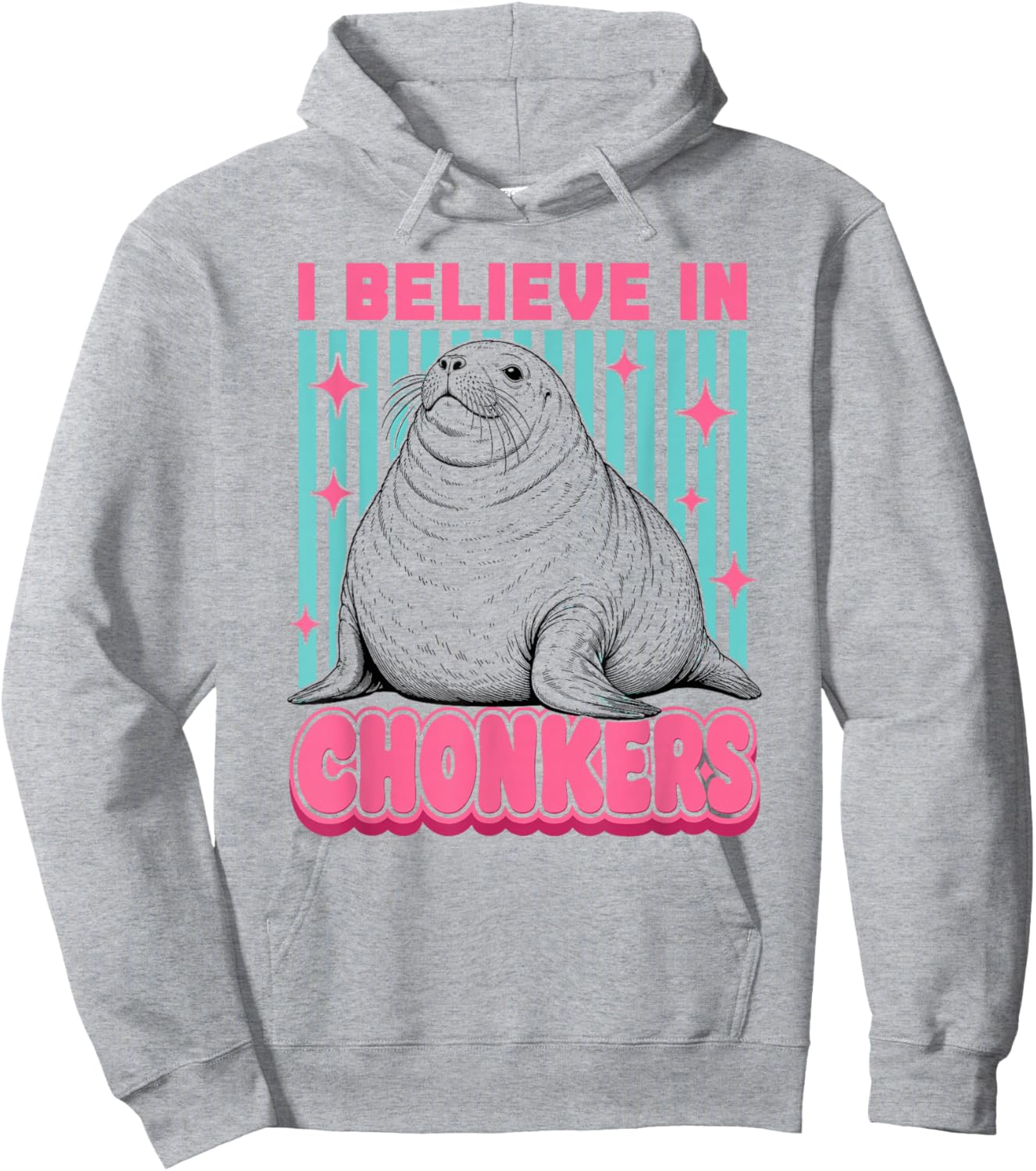 Chonkers The Sea Lion San Francisco Retro Hoodie - Hoodie | Ash