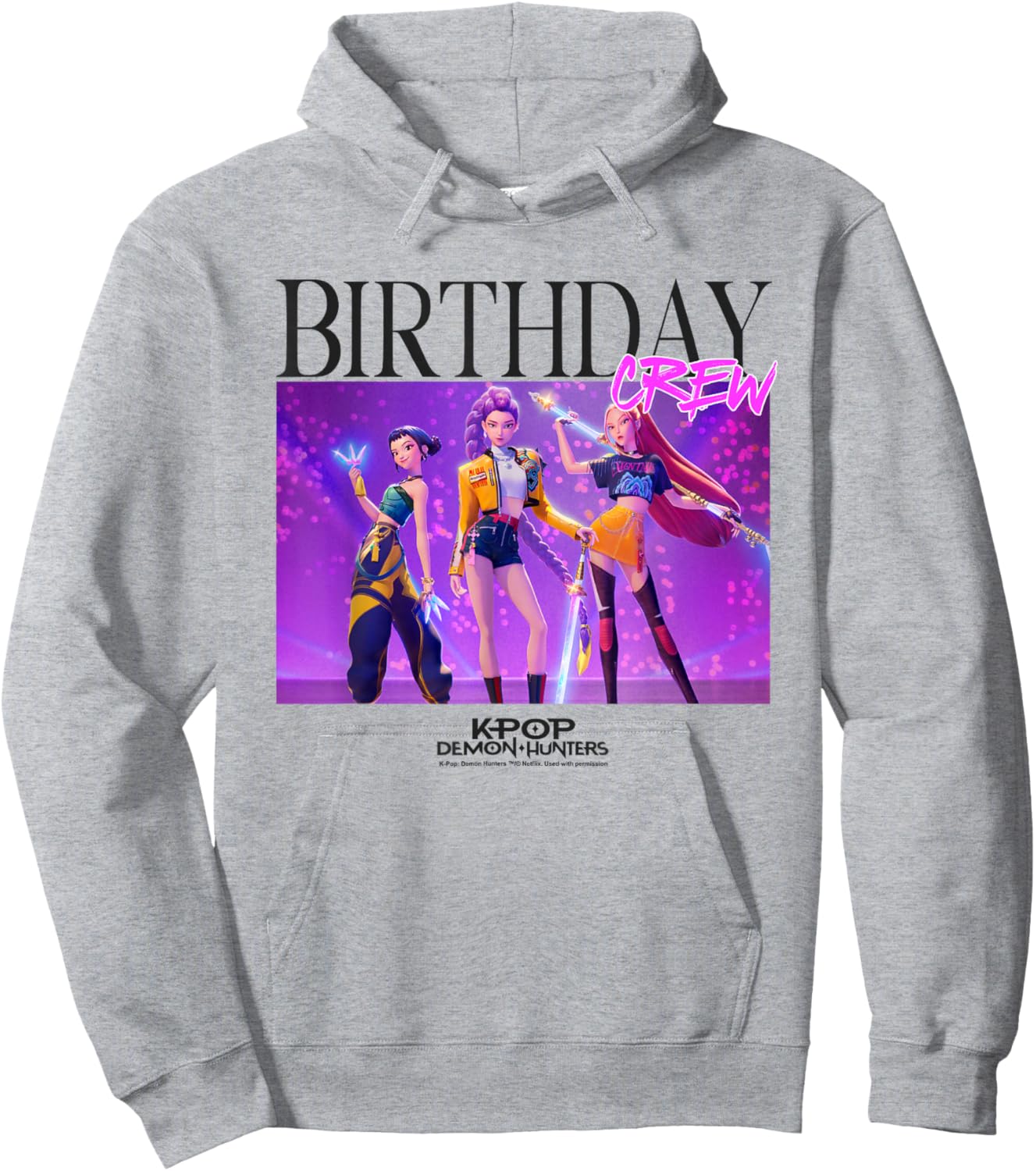 Kpop Demon Hunters Birthday Crew Officially Licensed Hoodie - Hoodie | Ash