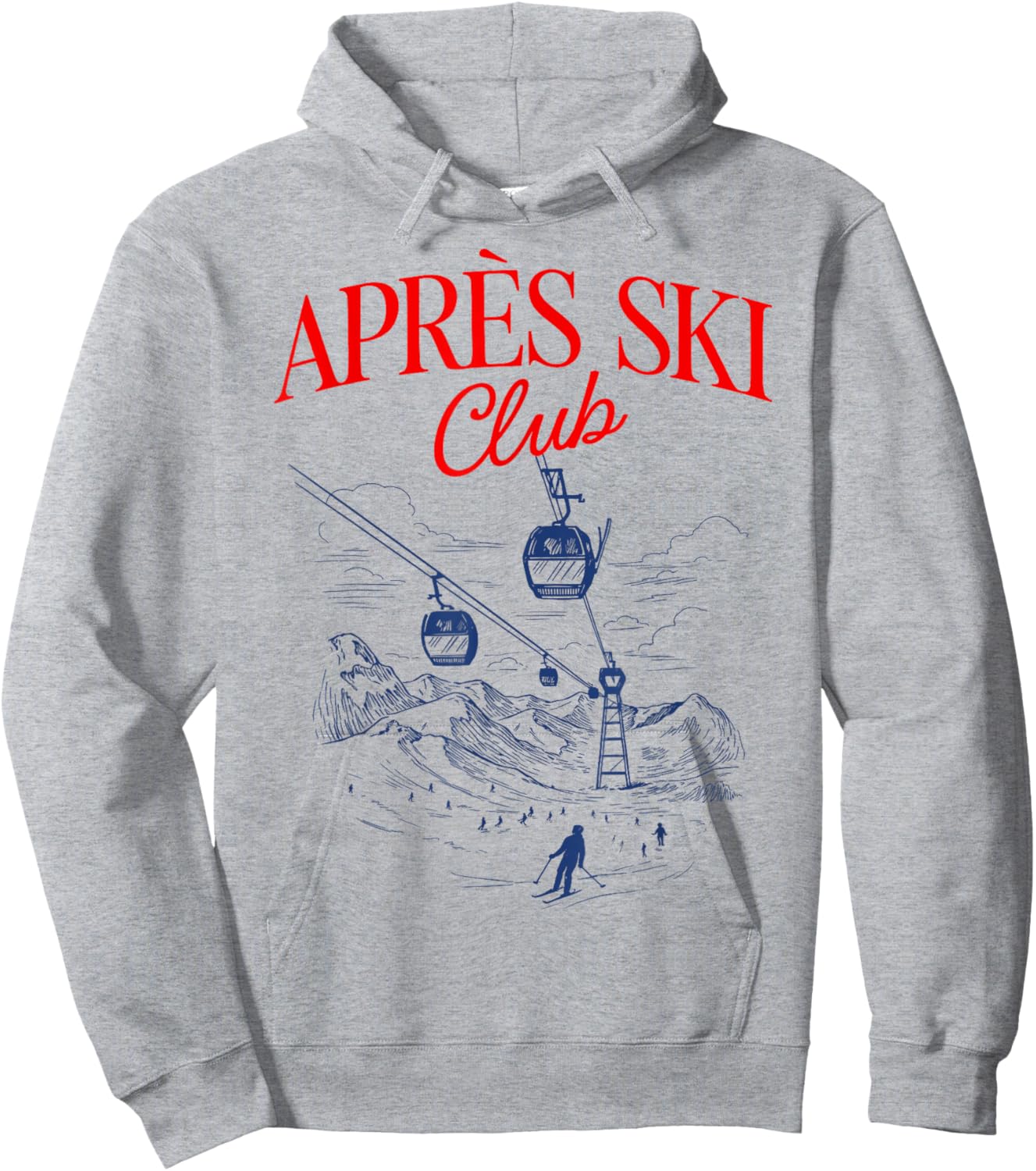 APRÈS SKI Club X Skier Skier Illustration Ski Hoodie - Hoodie | Ash