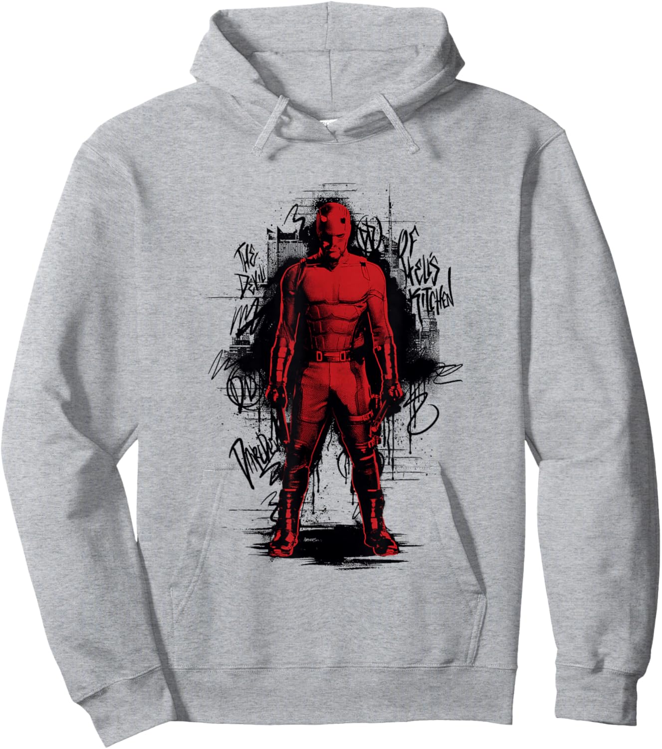 Marvel Daredevil Born Again Devil of Hell's Kitchen Graffiti Hoodie - Hoodie | Ash