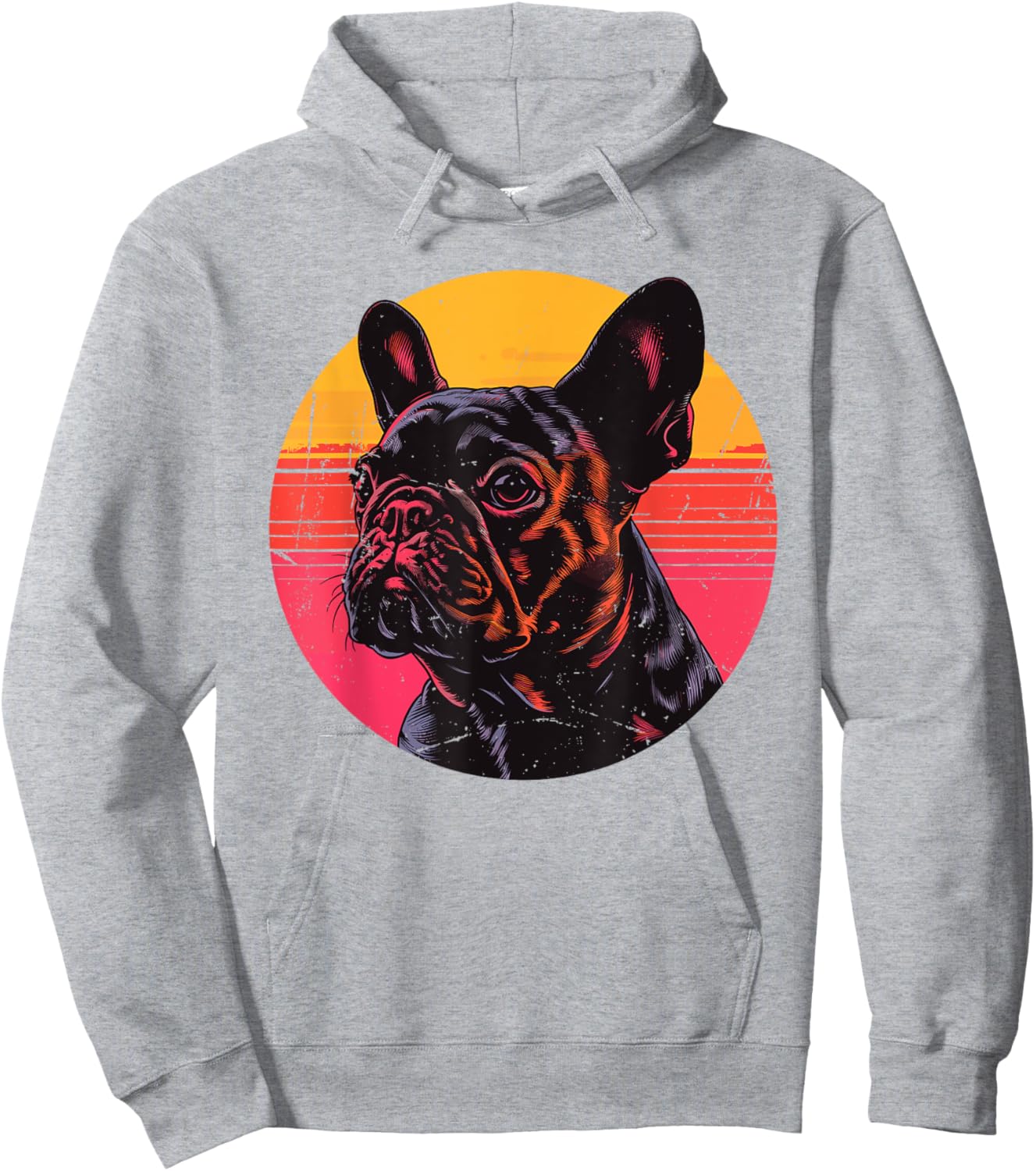 Retro French Bulldog Dog Lovers Gift Vintage Frenchie Owner Hoodie - Hoodie | Ash